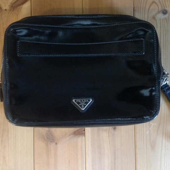 Prada Patent Leather Bag - Black w/Red Geometric - Picture 3 of 8